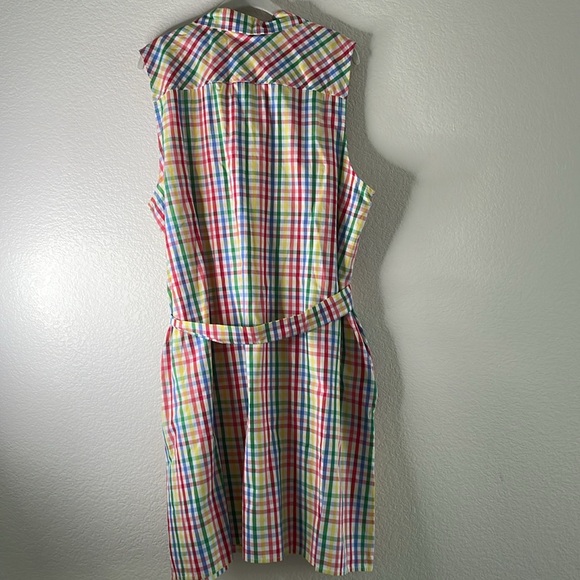 NWT Tommy Hilfiger Red Blue White Yellow Gingham Sleeveless Mini Dress Size 18W - Picture 7 of 8